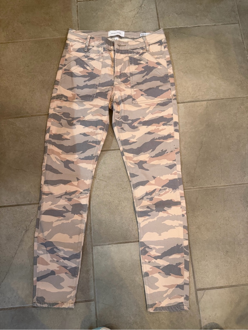 Dear John Camo Skinny Jeans in Tan and Gray